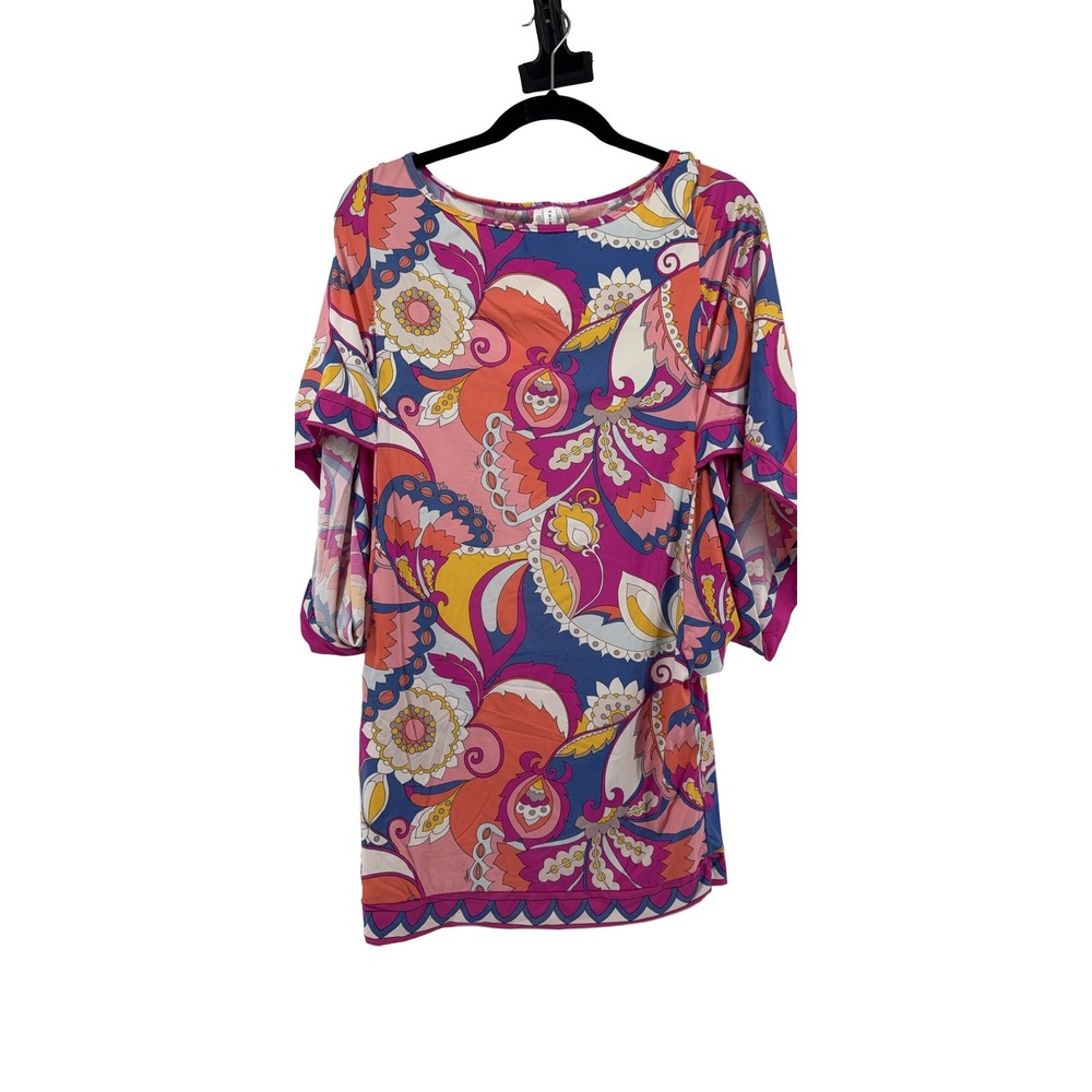 Trina‎ Turk Sevilla Tunic Cover Up Women S Floral Paisley Lightweight Stretch